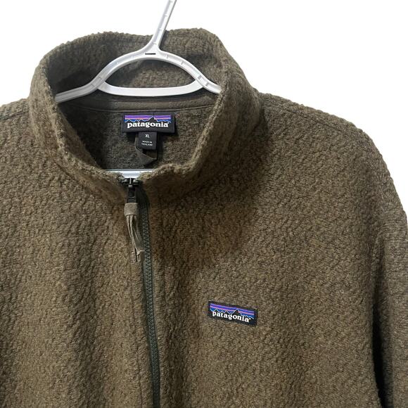 Patagonia Men’s Woolyester Full-Zip Fleece Jacket Green XL - Picture 4 of 8